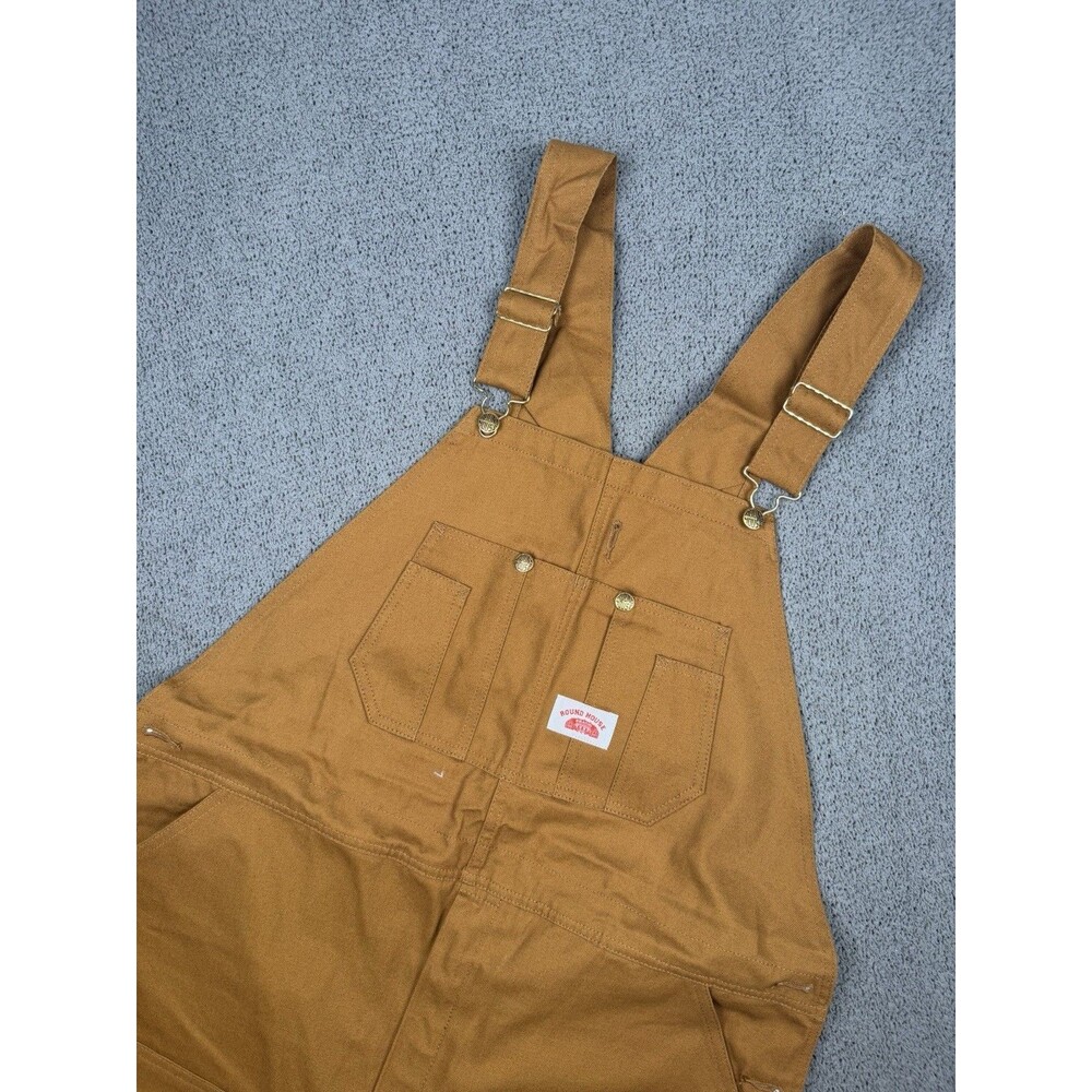 Round House Overalls Mens 40x30 Double Knee Duck Canvas Bib USA Workwear NEW